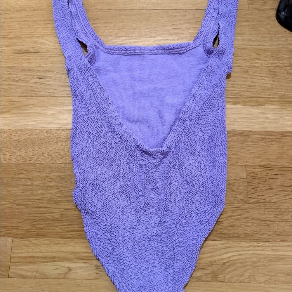 BRAND NEW Hunza G Lilac one size fits all women's one piece bathing suit - Picture 4 of 7
